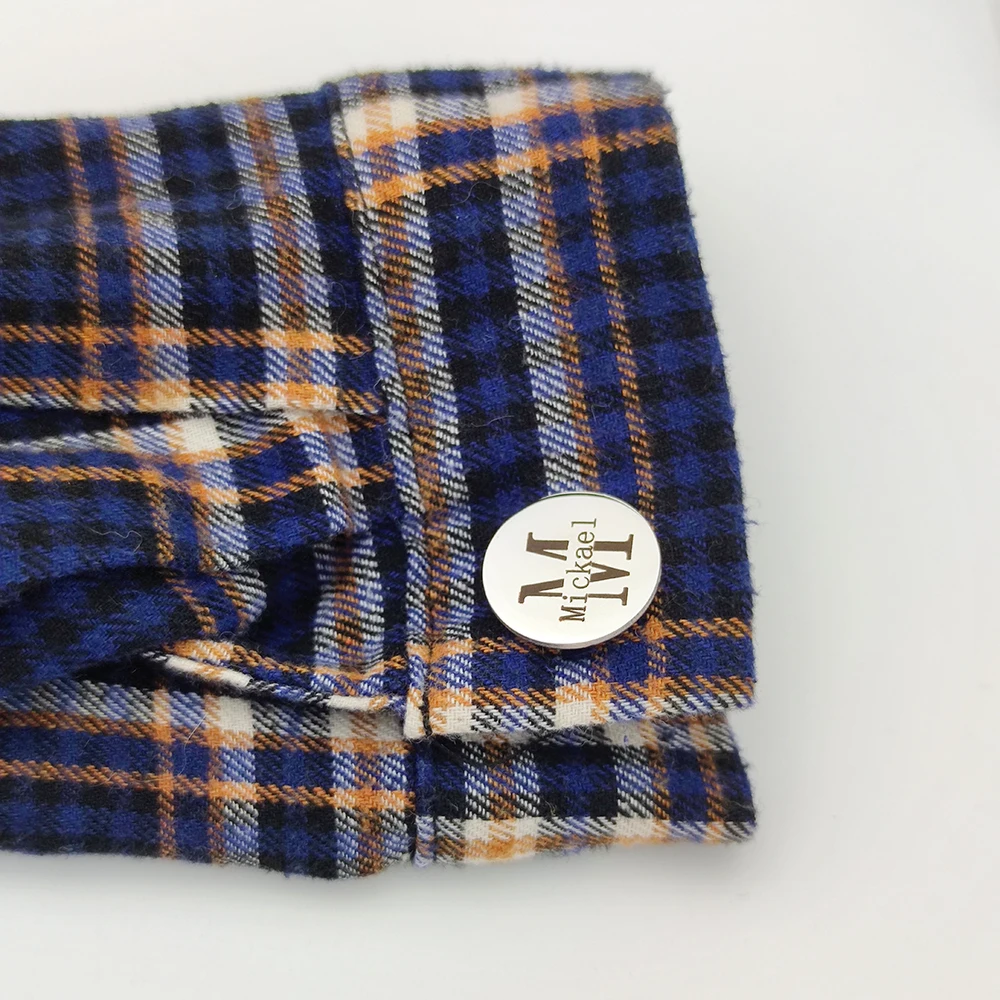 Изящные парные запонки для мужчин персонализированные с именем близнеца