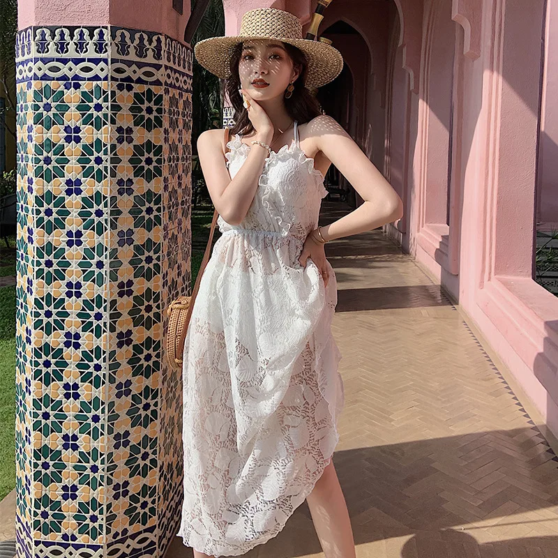 

Swimsuit For Girls Tankini Swimsuits Women Woman Two Piece Swimwear Lazy White Female Three Lace Dresses Breasts Print Polyester