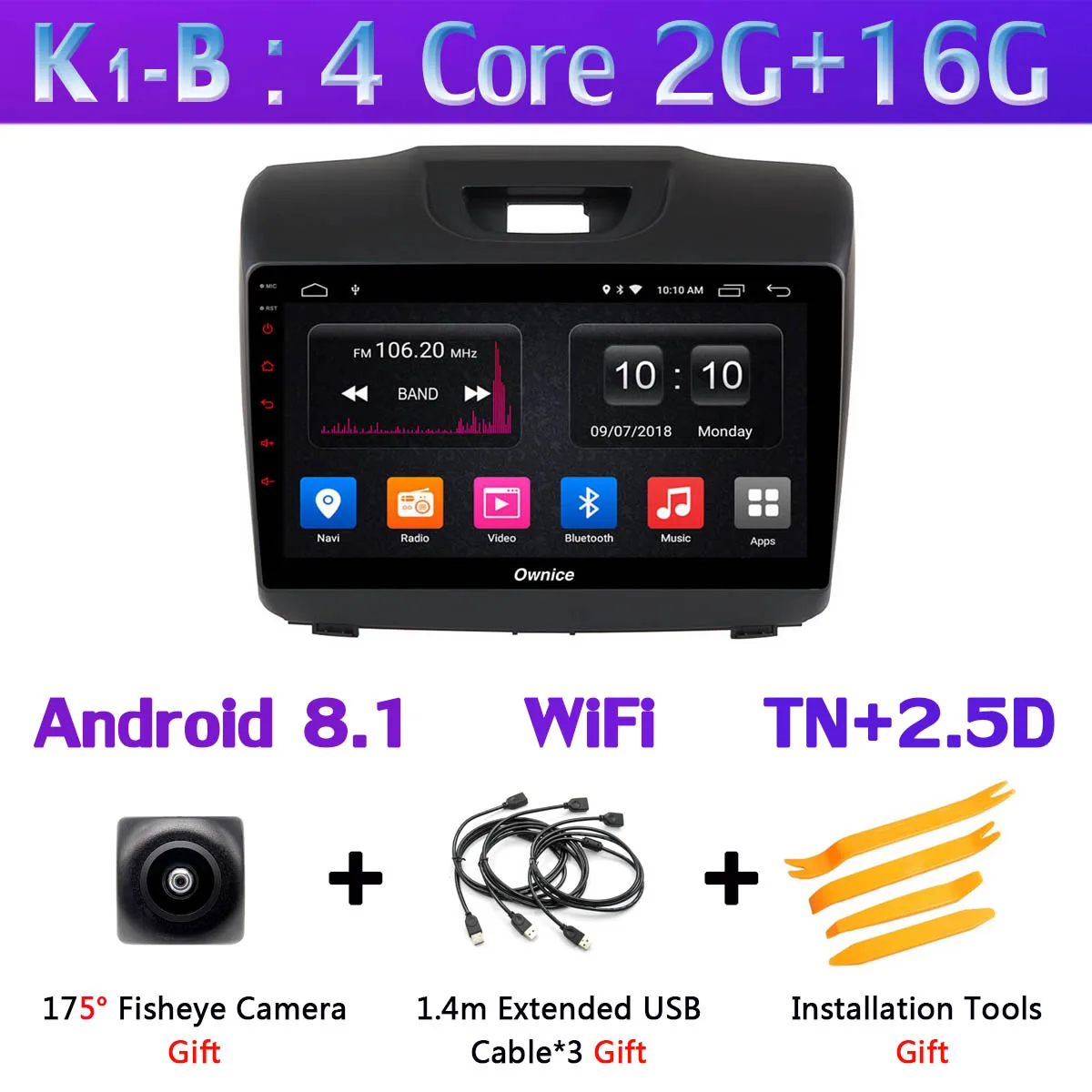 K1-B 1Din " 360 ° панорамный автомобильный dvd-плеер Android gps для Isuzu D-max MU-X Chevrolet Trailblazer Colorado LT S10 автомобильный DSP Carplay 4G - Цвет: K1-B