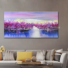 Мастихин Arthyx, большой размер, ручная роспись, холст, масляная живопись, 3D акриловый цветок, пейзаж, настенное искусство для гостиной, домашний декор