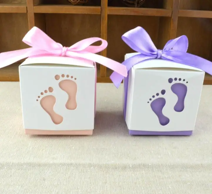 7 PCS/Lot Baby Feet Paper Gift Box Tab Top Tote Bags & Tent Boxes Gable | Дом и сад