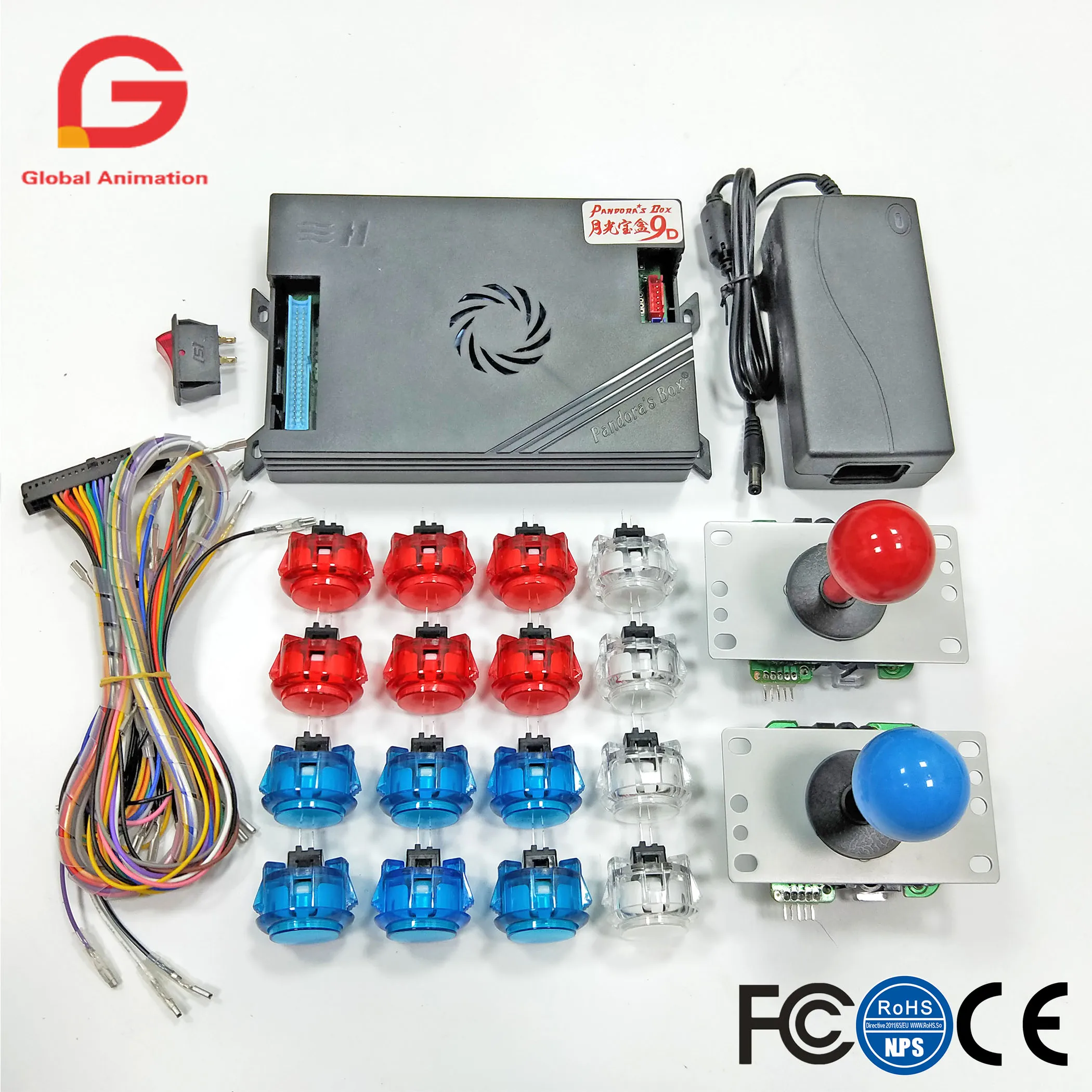2 игрока DIY аркадная консоль комплект Pandora box 9D 2222 в 1 игровая доска 5Pin джойстик без