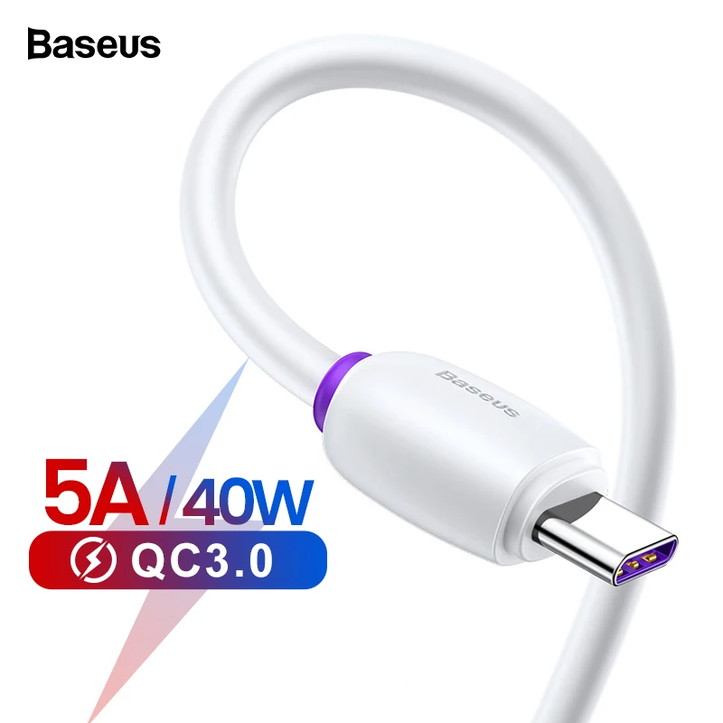 Baseus 5A usb type-C кабель для huawei mate 20 P30 P20 Pro Lite Xiaomi Mi 9 samsung S10 Быстрая зарядка type-c кабель USB-C зарядное устройство