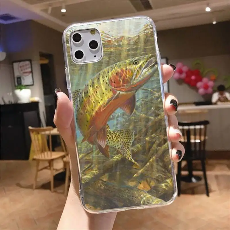 

Carp Fishing Phone Case Transparent for iPhone 6 7 8 11 12 s mini pro X XS XR MAX Plus cover funda shell