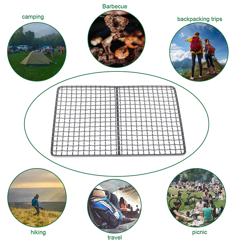 Безграничная титановая решетка для гриля Voyage мини стойка кемпинга уличного