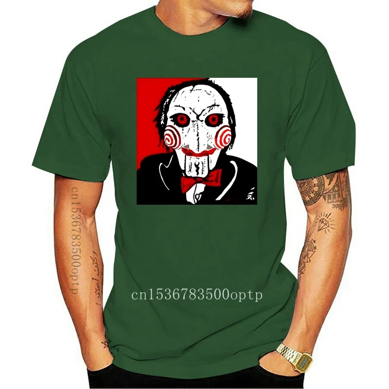 

Новинка 2021 лобзик страшные фотообои черная и белая рубашка США Размер Фильм триллер ZM1