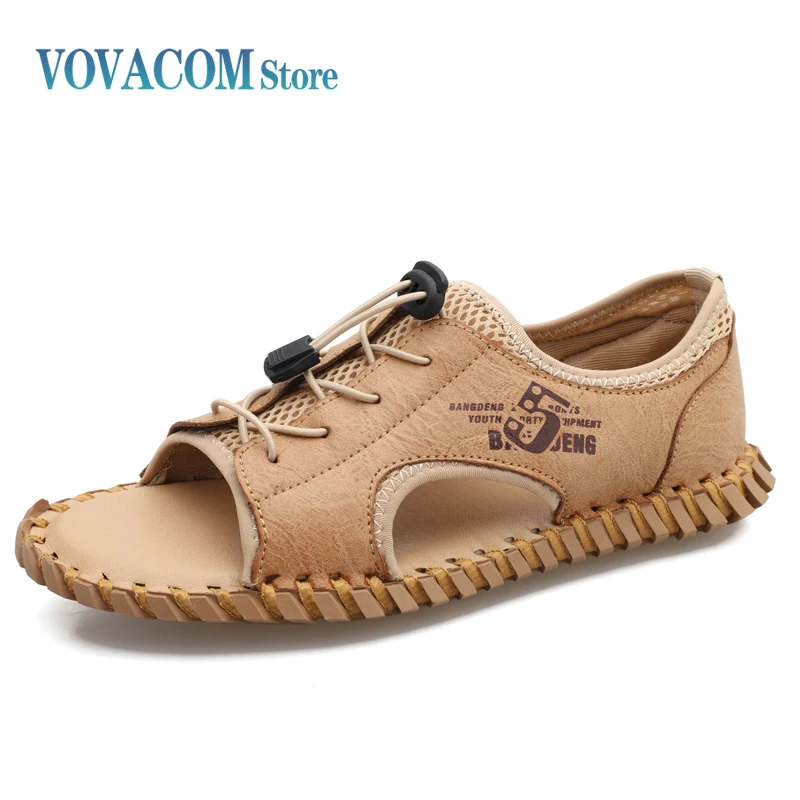 

Summer Men Sandals Beach Men Flip Flop Handmade Men's Casual Shoes Outdoor Wading Shoes Comfortable Men's Sandals Sneakers 39-46