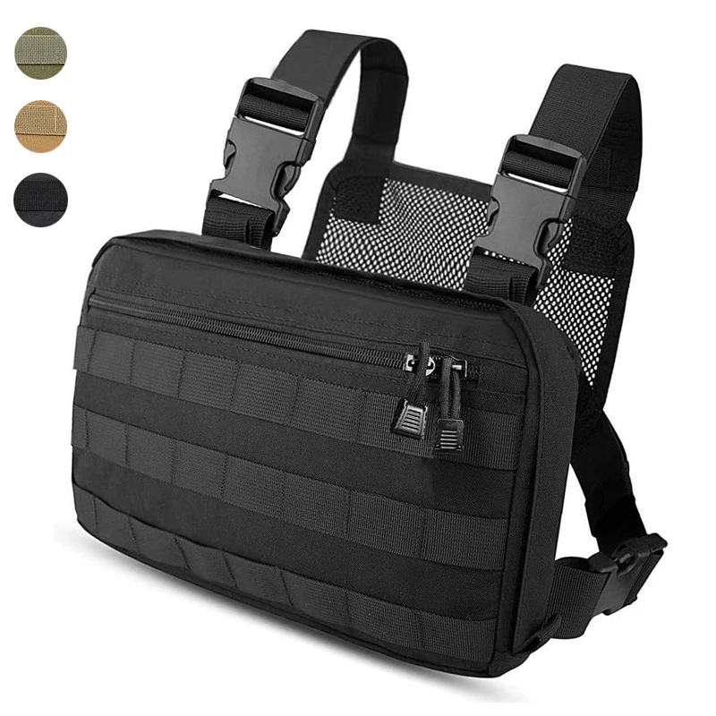 

Tactical Chest Rig Molle Military Combat Vest Bag Front Pouch Hip Hop Backpack with Detachable Strap Outdoor Hunting Bags