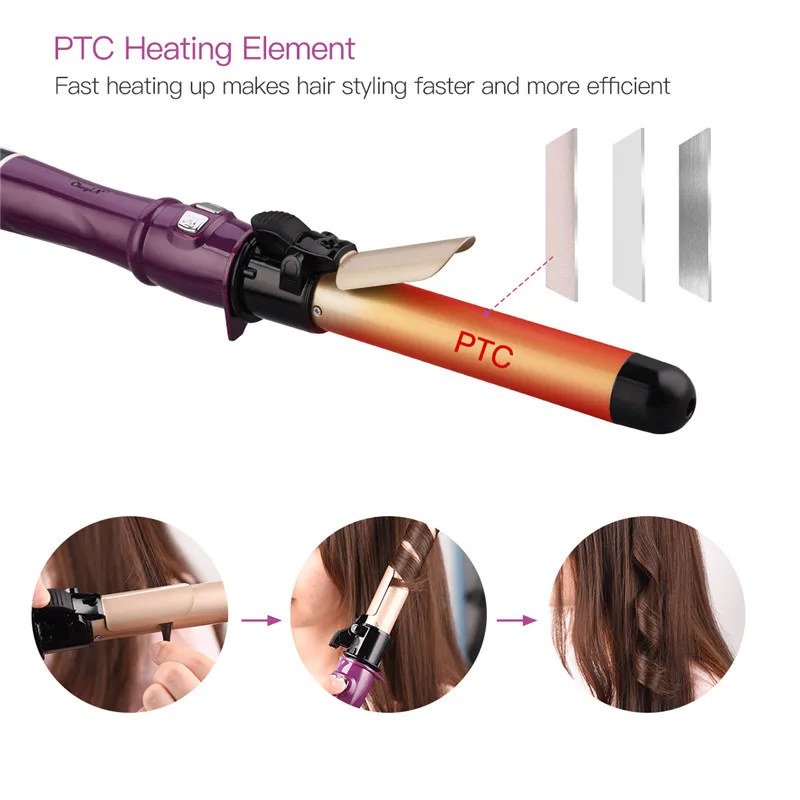 

28mm Automatic Hair Curling Wand Professional Ceramic Auto Hair Curler Temperature Adjustable Curling Iron Roller LCD Display 31