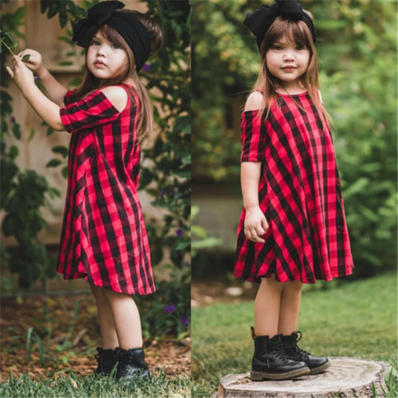 От 1 до 6 лет платье для маленьких девочек клетчатая одежда с принтом в клетку