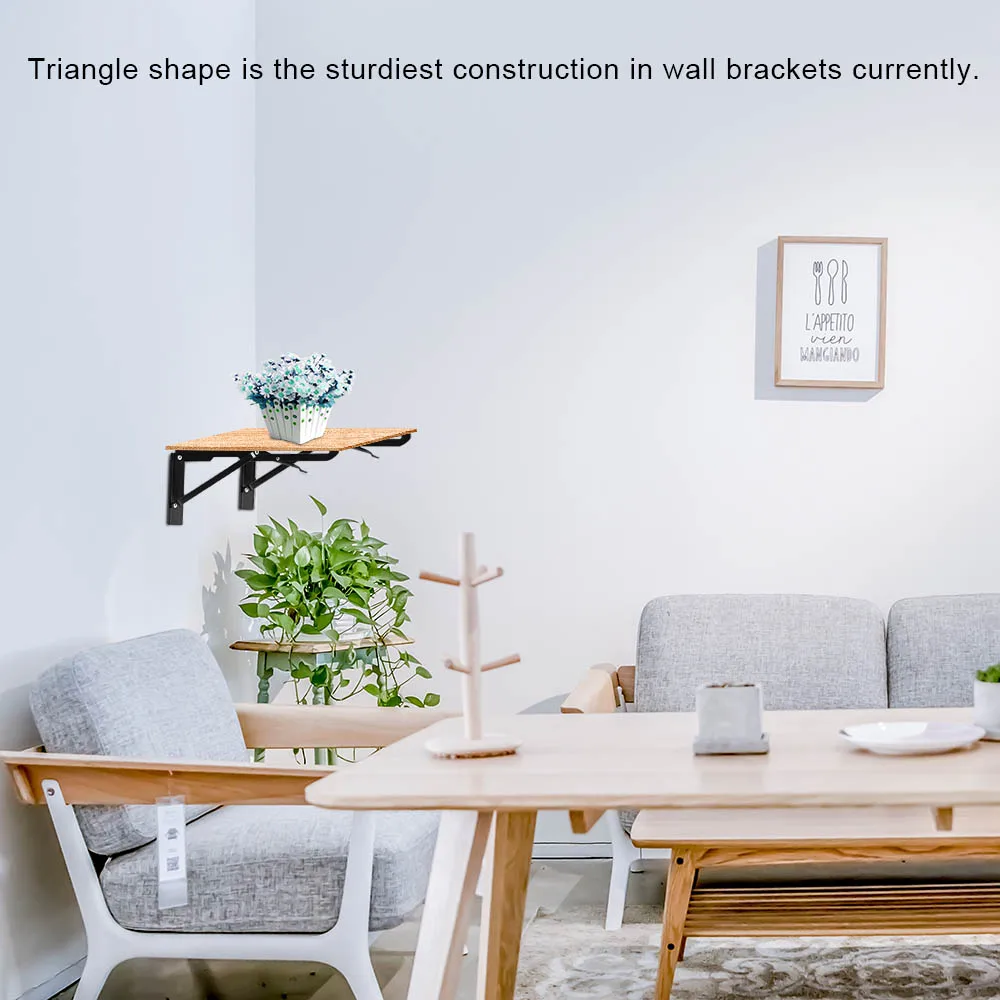 2 шт./компл. 8/10/12 дюймов кронштейн Длина Сталь Треугольники складной для полки