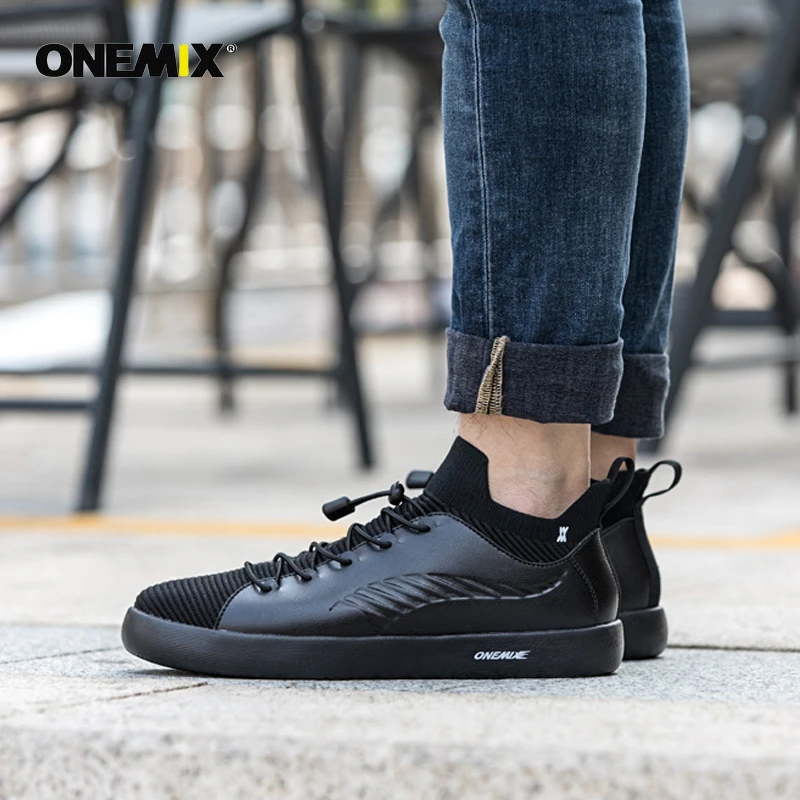 Кроссовки Onemix мужские для скейтборда мягкая удобная обувь из микрофибры и кожи
