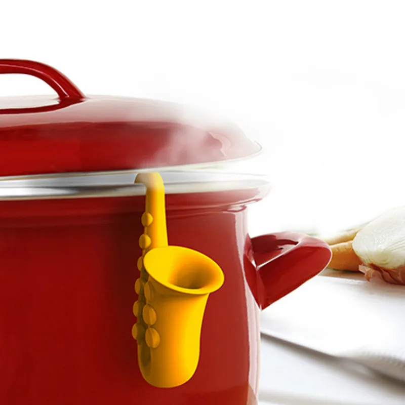 

Creative Kitchen Utensils Horn Saxophone Shape Silicone Pot Cover Raised Overflow Preventer Cooking Spill-proof Tools