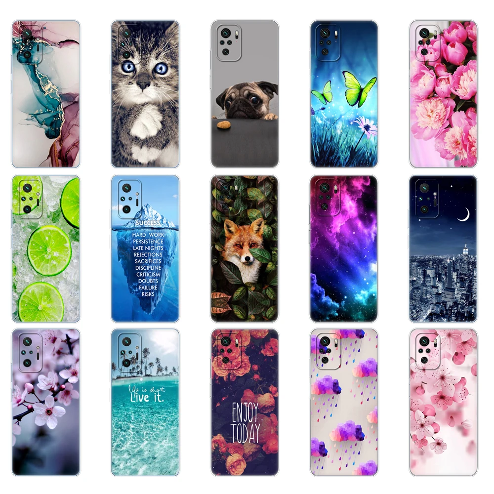 For Xiaomi Redmi Note 10 10S Case 4G 5G Silicon Soft Tpu Back On Redmi Note 10 Pro Global Phone Cover Note 10S Bumper Etui Coque