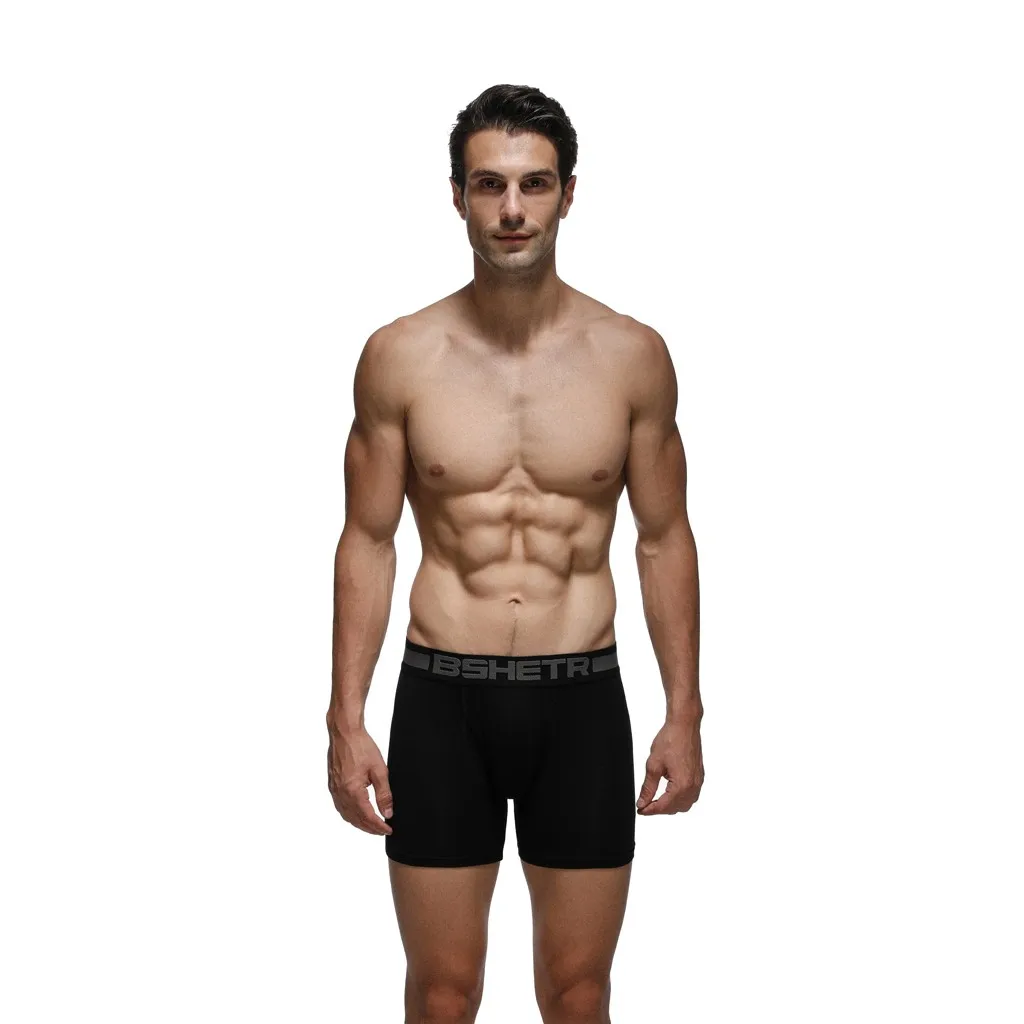 Мужские мягкие трусы однотонные шорты сексуальное нижнее белье термобелье для