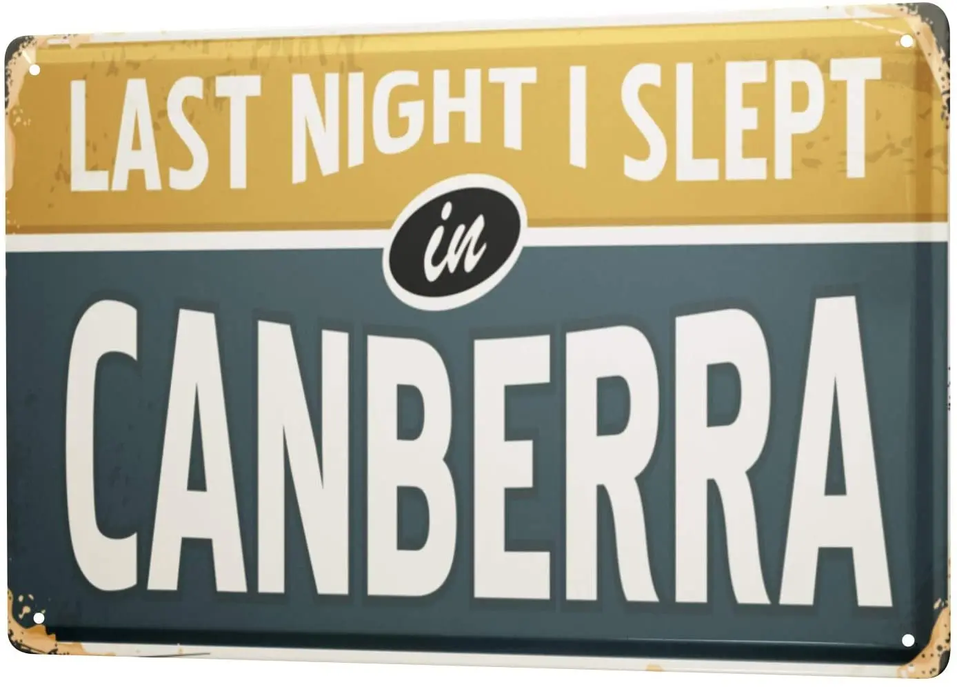 

SINCE 2004 tin Sign Wanderlust City Canberra Australia
