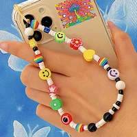 2000s accessories flower smiley heart star evil eyes phone chain for women egirl aesthetic national keychains fashion party