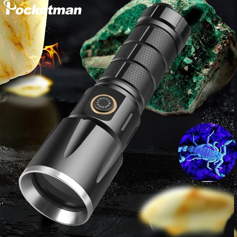 

Powerful Led UV flashlight Ultra Violet Torch Use 18650 Flashlight Lantern Black light for Money Cash Checker Scorpion Detection