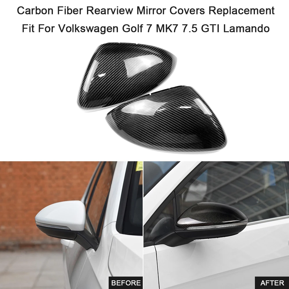 1 пара карбоновое покрытие для зеркала заднего вида Сменные крышки Volkswagen VW Golf 7 MK7 5