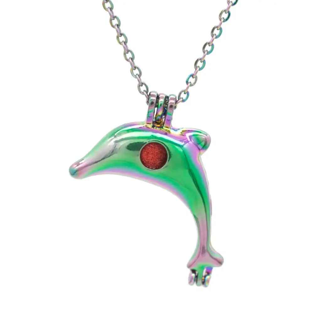 REYOW 10 шт многоцветный Дельфин жемчужные клетки бусины медальон кулон для