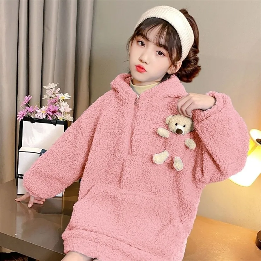 

Girl Sweater Children Autumn Cute Long Sleeve Tops Kids ThickenWarm Pullover hoodies Sweaters Winter Clothes 5 8 11 12 Y
