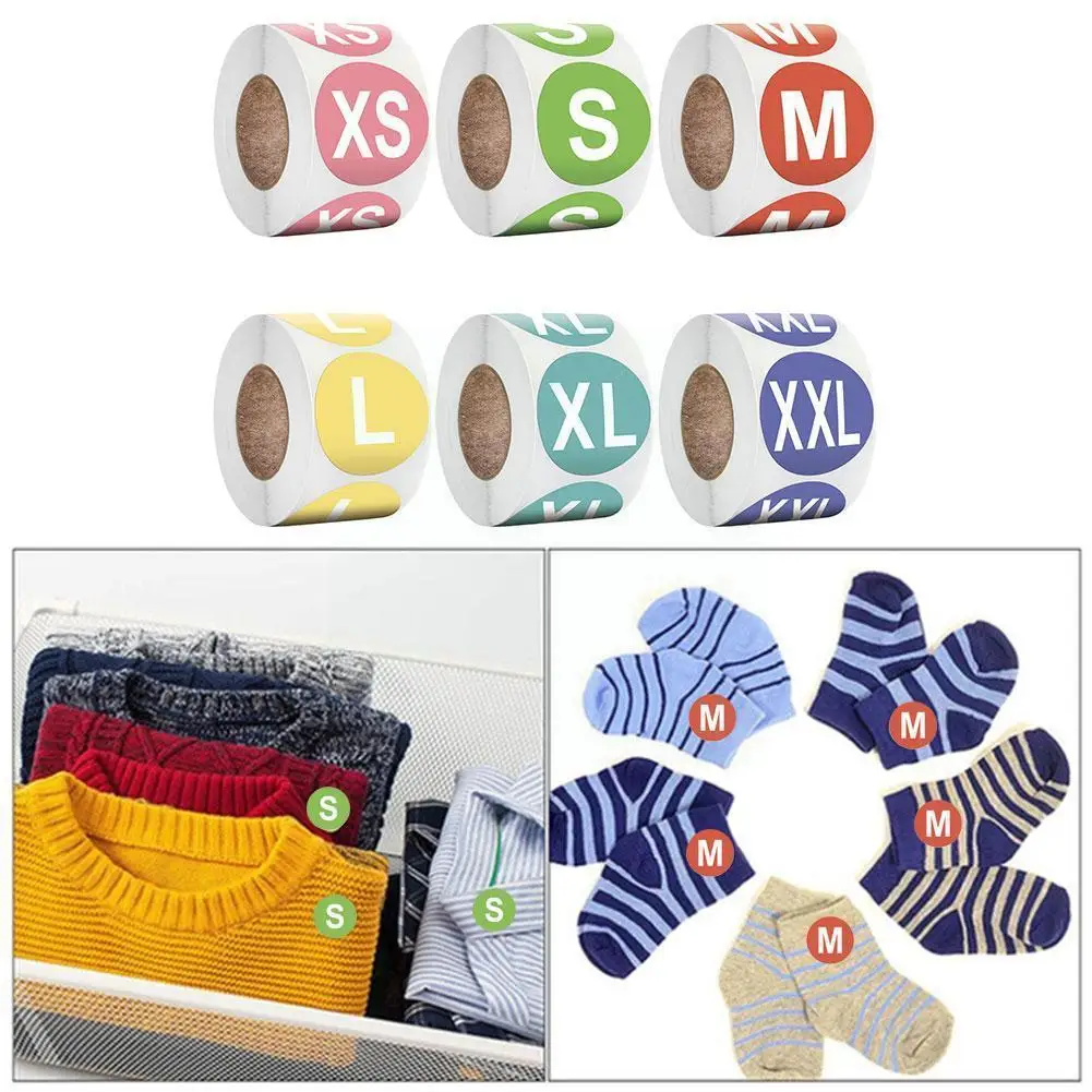 

Paper Stickers Labels For Clothing Size Adhesive Printed DIY Decoration /XXL Xs/S/M/L/Xl Supplies 1 Tags Stickers Roll/500 U1U6