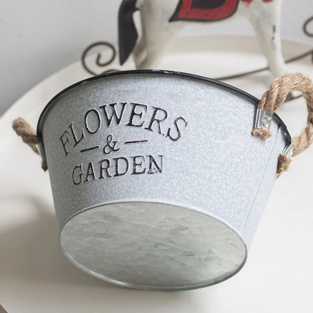 

2pcs Indoor Flower Pot Flower Vase Vintage Jug Shabby Flower Pot Bucket Planter