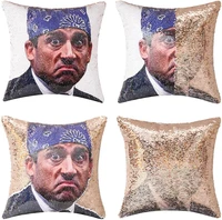 reversible sequin pillowcover the office prison mike quote humor sequin mermaid flip pillow case that color change decor cushion