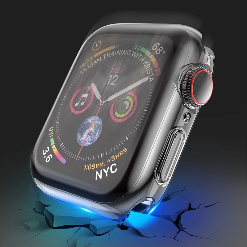Чехол Laforuta для Apple Watch Series 4 защита экрана 44 мм 40 чехол полностью из ТПУ Прозрачный