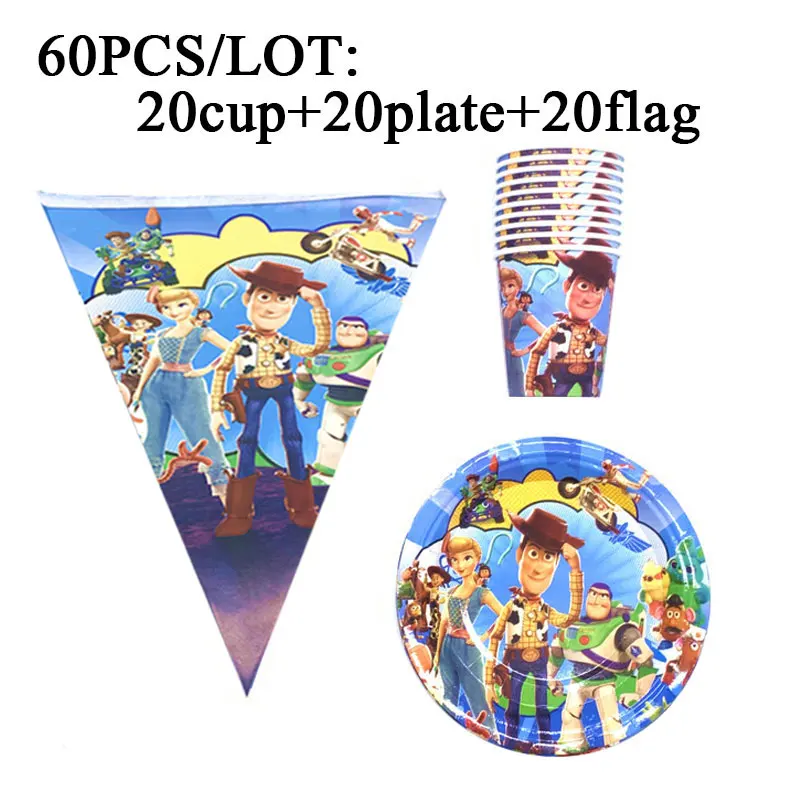 

Disney Toy Story Party Set Plates Cup Disposable Tableware Set Birthday Party Napkins Decorations Toy Story Theme Party Supplies