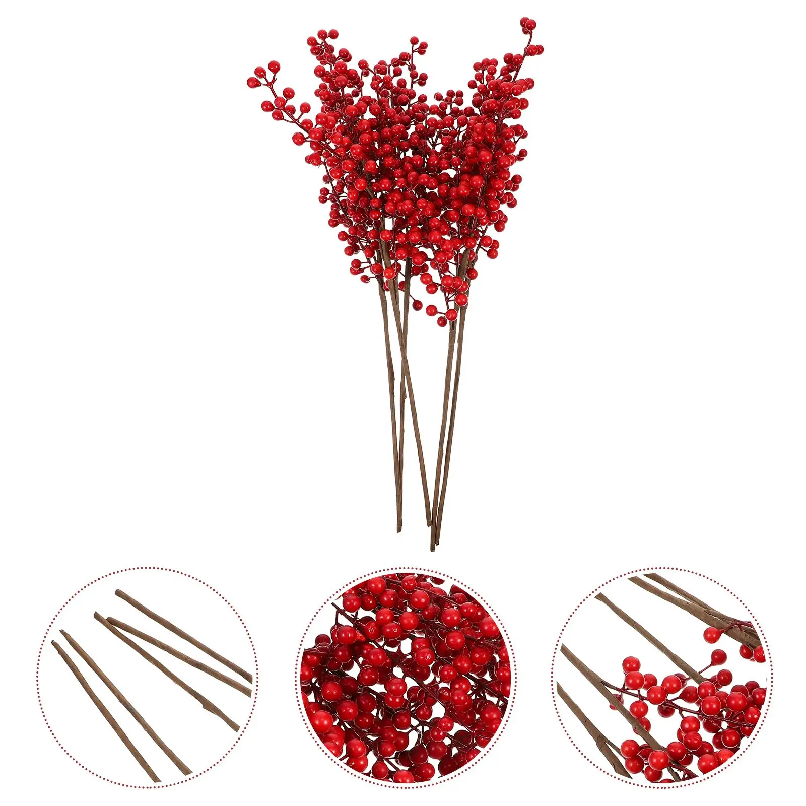 5pcs Exquisite Simulation Berry Plastic Fake Branch Xmas Tree Decoration Supplies Gift Decor | Дом и сад