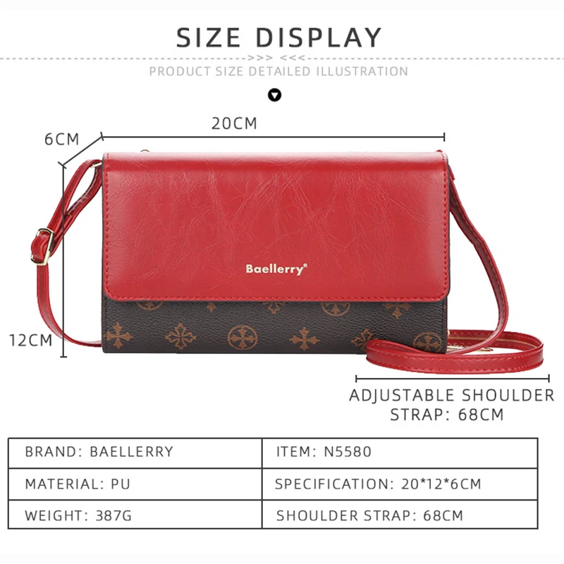 2021 Women Shoulder Bag High-Quality Fabric Fashion Printing Female Wallet Zipper Phone Purse Money Cards Holder Coins Pocket