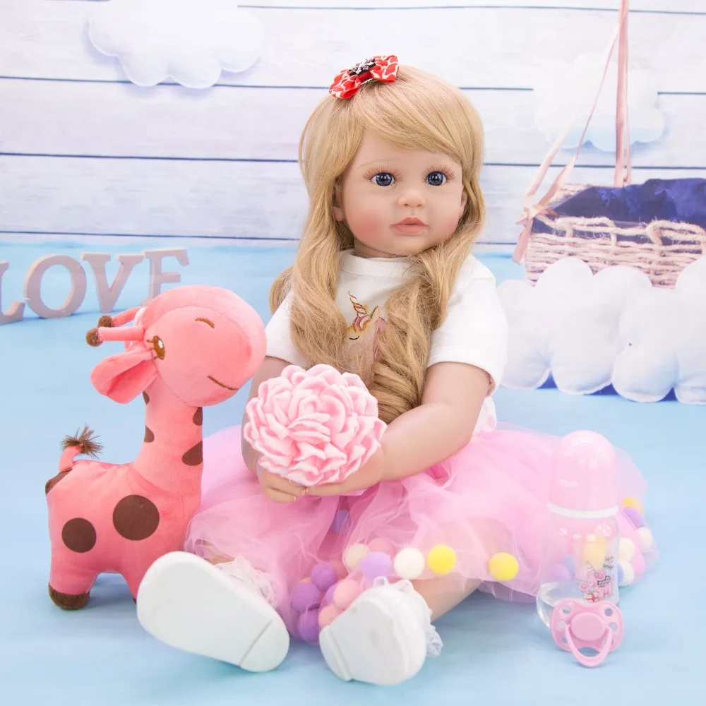 KEIUMI 24 дюйма элегантная Кукла Reborn Baby Girl 60 см мягкая виниловая ткань кукла