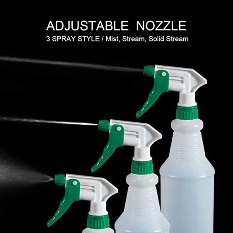 

5PCS Adjustable Nozzle Plastic Spray Bottles for Cleaning Solution Planting Household Commercial Industrial Use