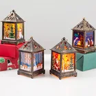 Винтажный Рождественский светильник в виде пламени, s, снеговик, лось, Санта-Клаус, Иисус, светильник, подарок на Рождество, подвесные украшения, новогодний фонарь