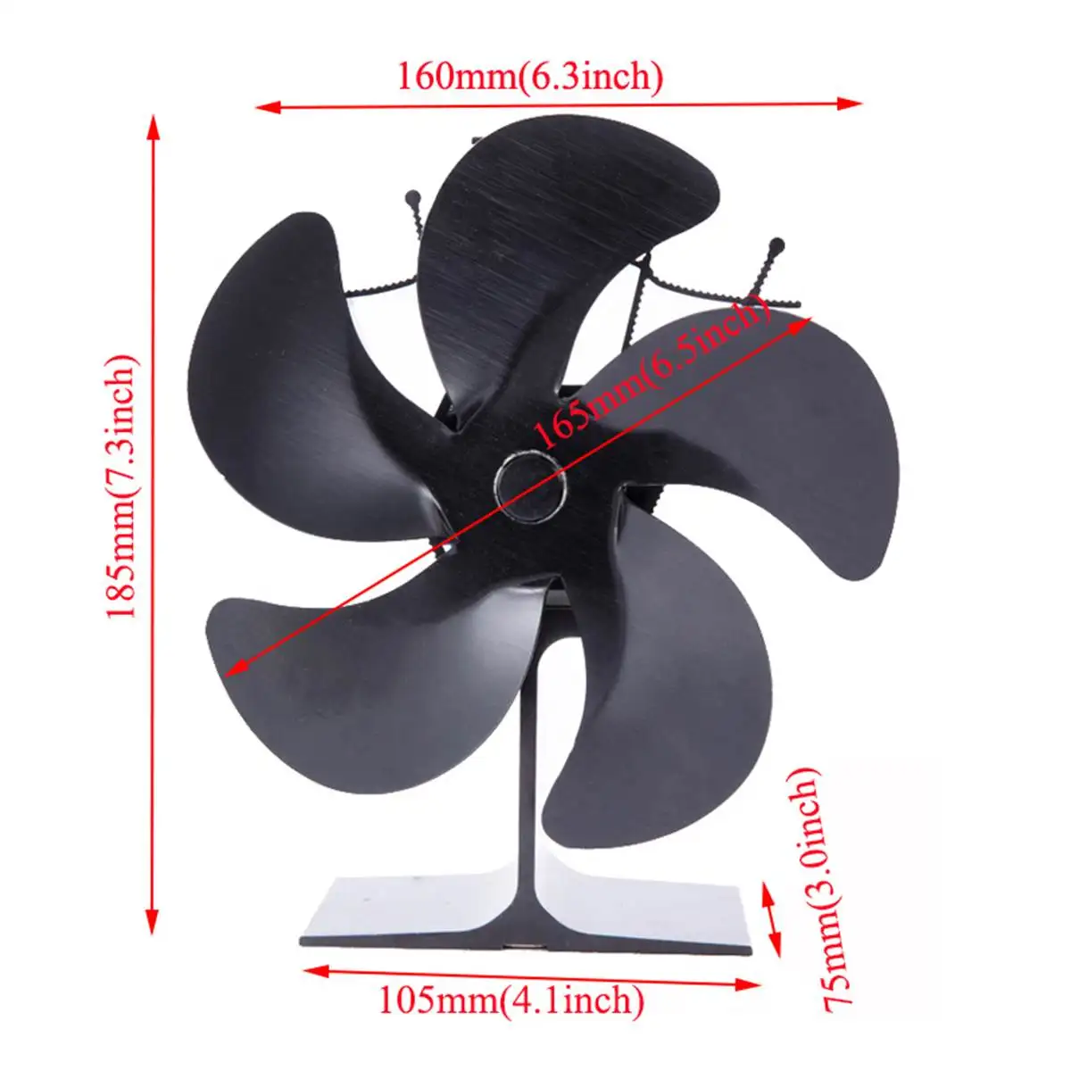 

5 Blades Energy Saving Heat Powered Stove Fan Log Wood Burner Ecofan Quiet Home Fireplace Fan Efficient Heat Distribution