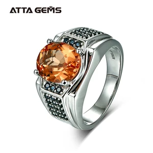 Мужское серебряное кольцо с сапфировым камнем, 7 карат