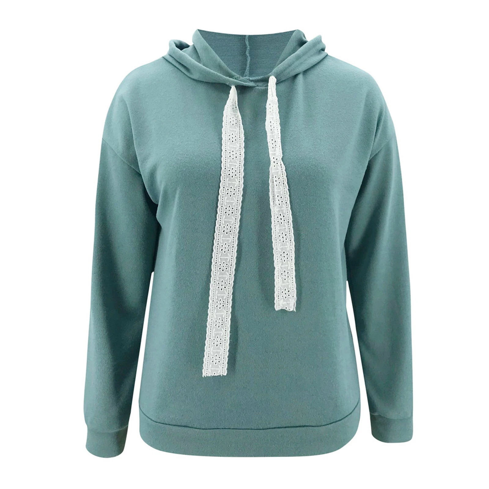 

Women Solid Hooded Sweatshirts Long Sleeve Lace up Female Fashion Casual Hoodies Top Autumn Streetwear Sweatshirts 2020 New