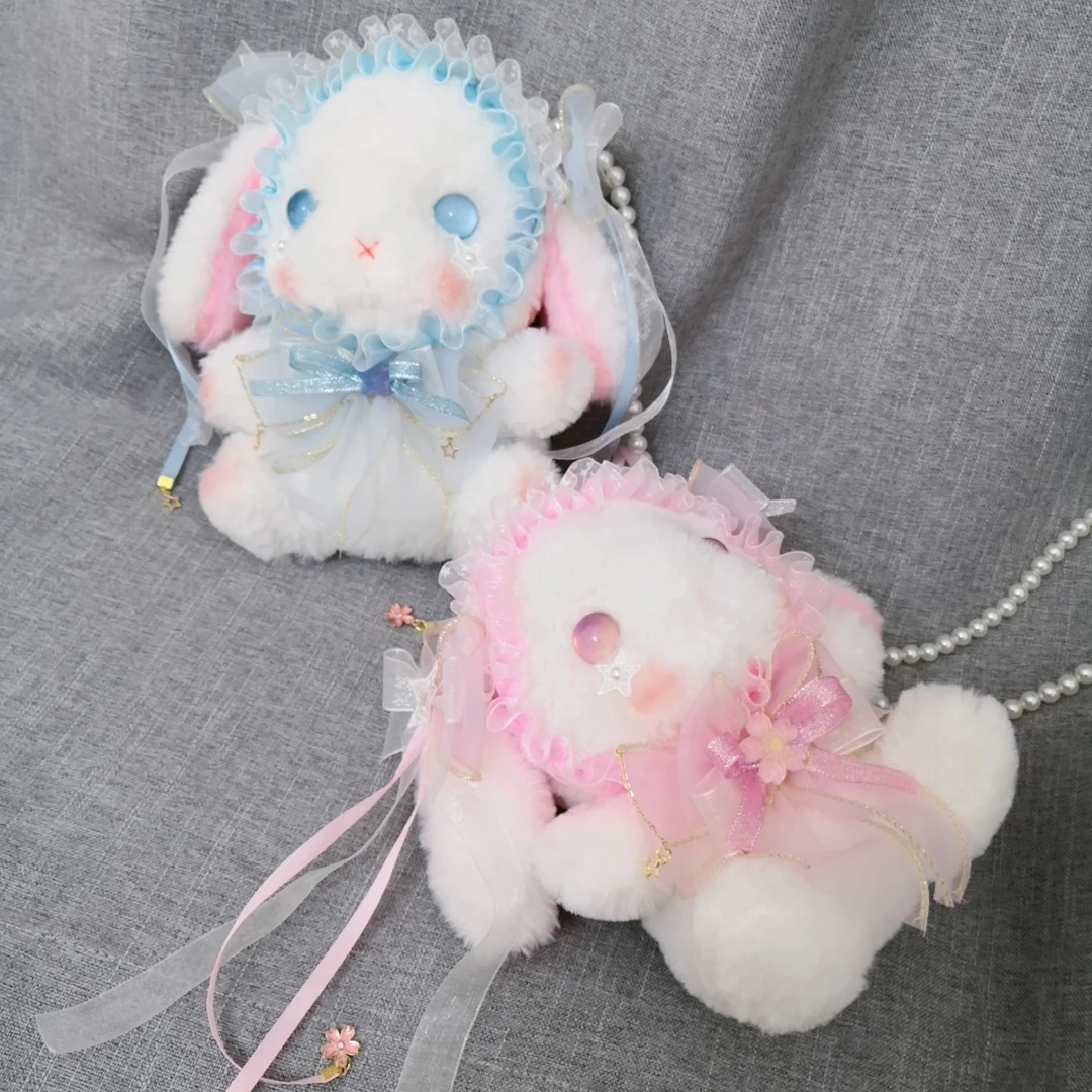 

Original Lolita Handmade Rabbits and Bears Bag Crossbody Single Shoulder Backpack Cute Lolita Lo Mother Bag