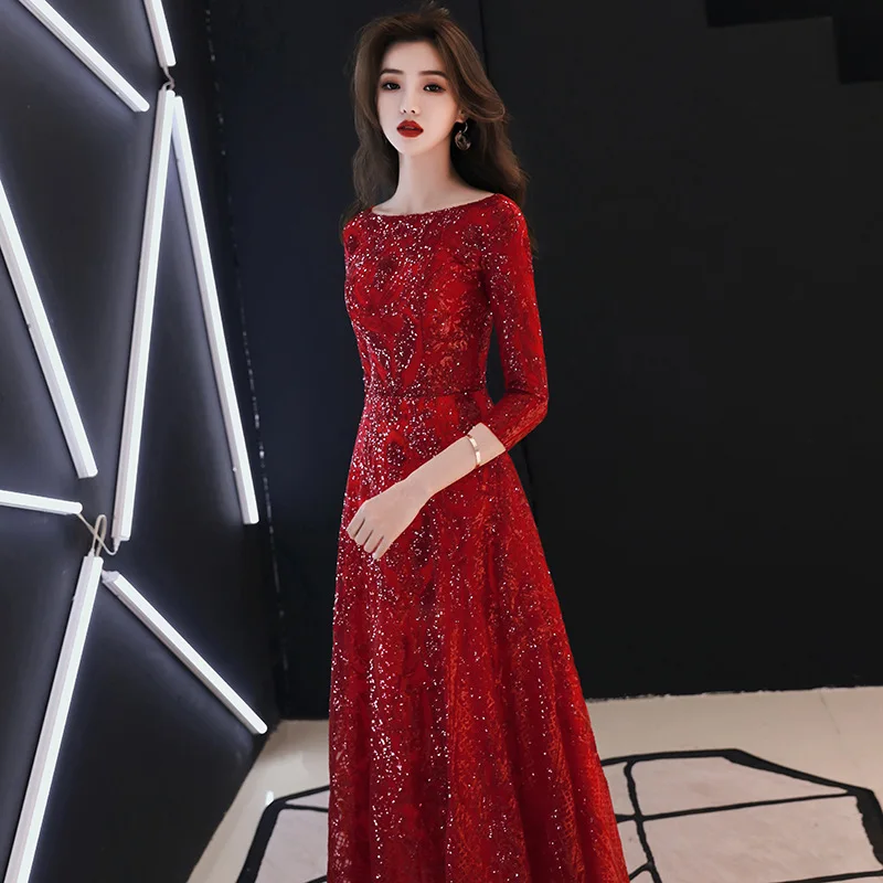 

Sparkly Stylish Lace Sexy Slim Seven-quarter Sleeve Party Dress Dress Evening Dress Female Chinese Style Dress Improved Qipao