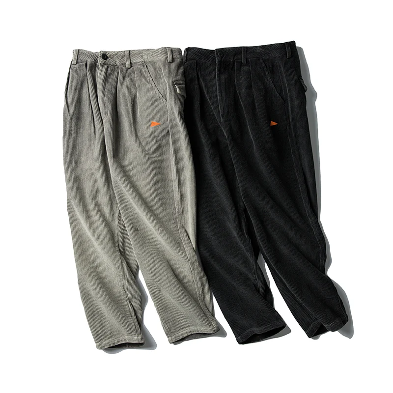 

Japanese Streetwear Fashion Corduroy Casual Straight-Leg Pants Korean Trousers Men Clothing 2020 Thick Sweatpants Male