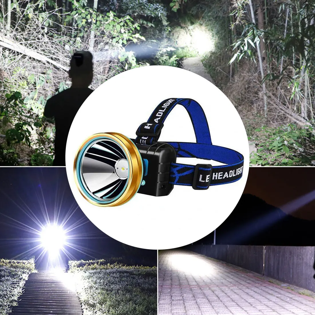 

Powerful High Power LED Headlight Rechargeable LED Headlight Built-in Battery USB Flashlight Flashlight for Fishing