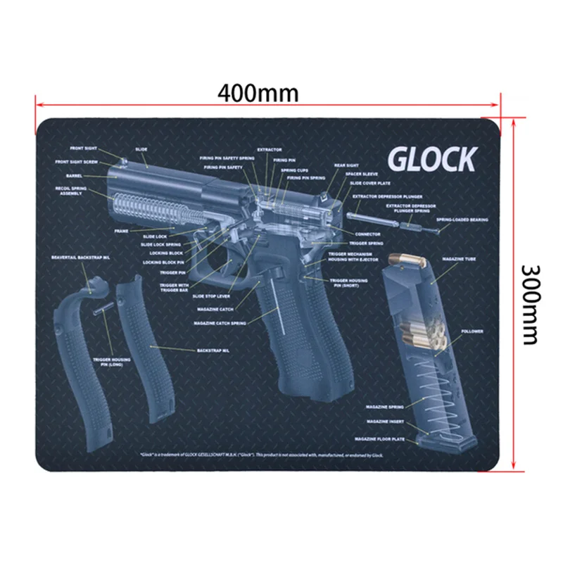 Резиновый коврик для мыши CZ Shadow 2 SA Glock 3D Sig Sauer P250 300x400 мм | Спорт и развлечения