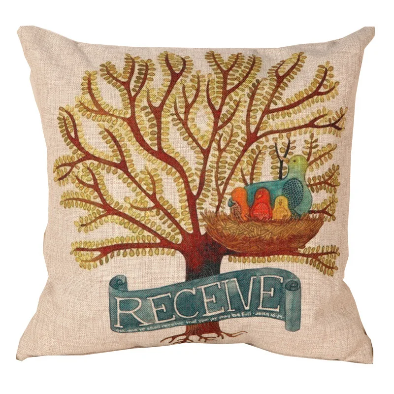 Двухсторонняя наволочка из хлопка и льна Мягкая Наволочка для дивана