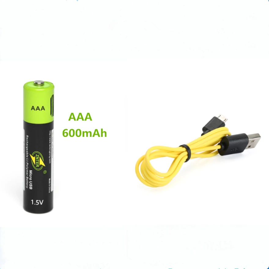 1 шт./лот ZNTER 600 мАч 5 В AAA аккумуляторная литиевая батарея USB литий полимерная +