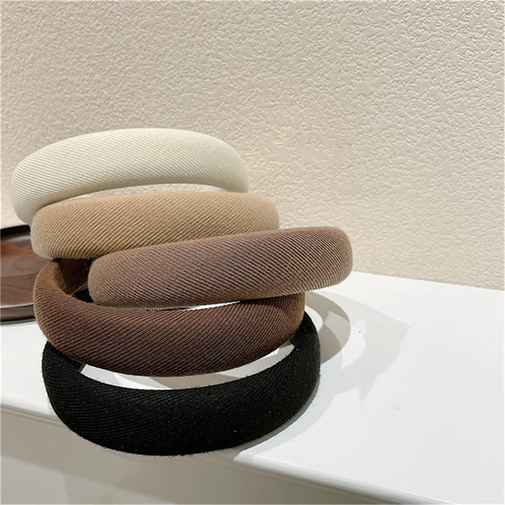 

Fashion Hair Band Solid Color Wide Luxury Hair Hoop Sponge Thick Wide Headbands Designer Haarband Hair Accessories for Women