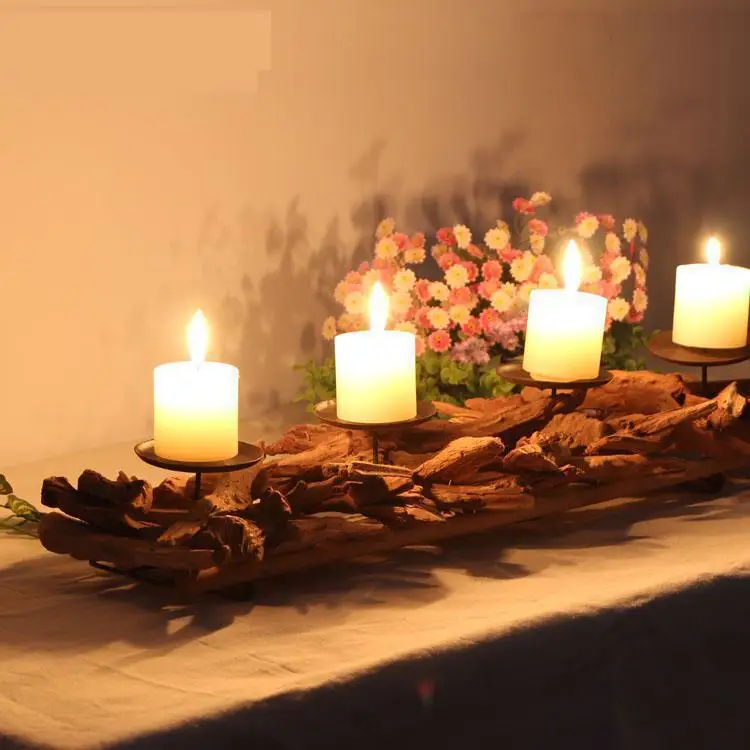 Старинный деревянный подсвечник фотодержатель Свадебный центр гостиная