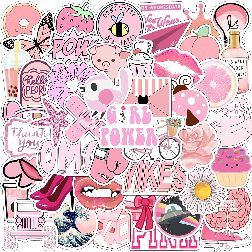 

10/30/50 шт., водонепроницаемые виниловые наклейки для девочек