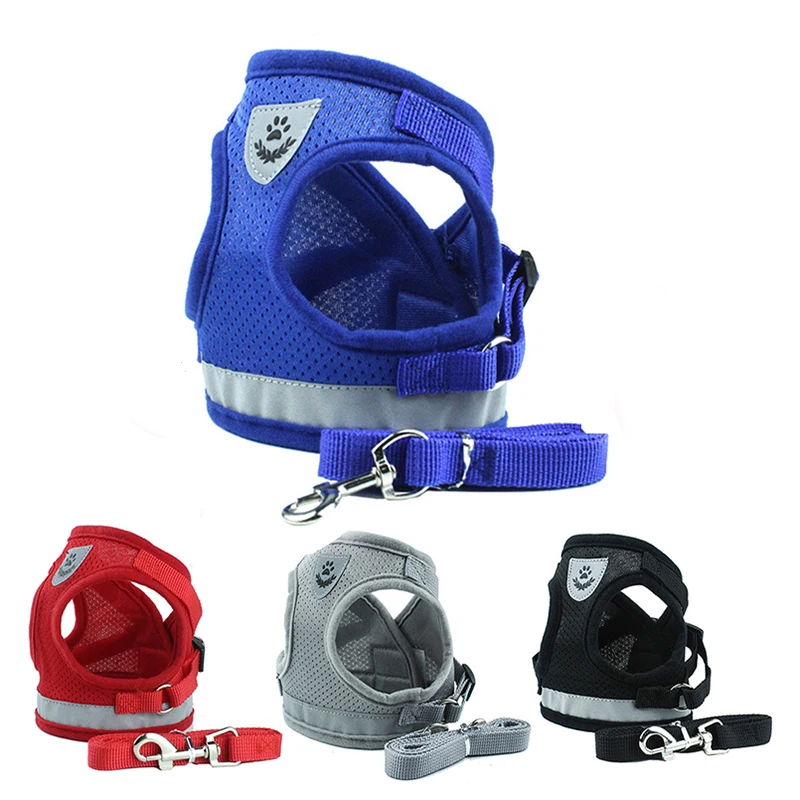 Светоотражающая жилетка для собак нейлоновый поводок с металлическим крючком