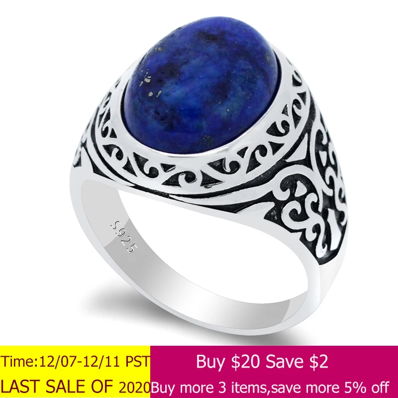 Кольца из настоящего чистого серебра натуральный Ляпис морской кончик Когтевран